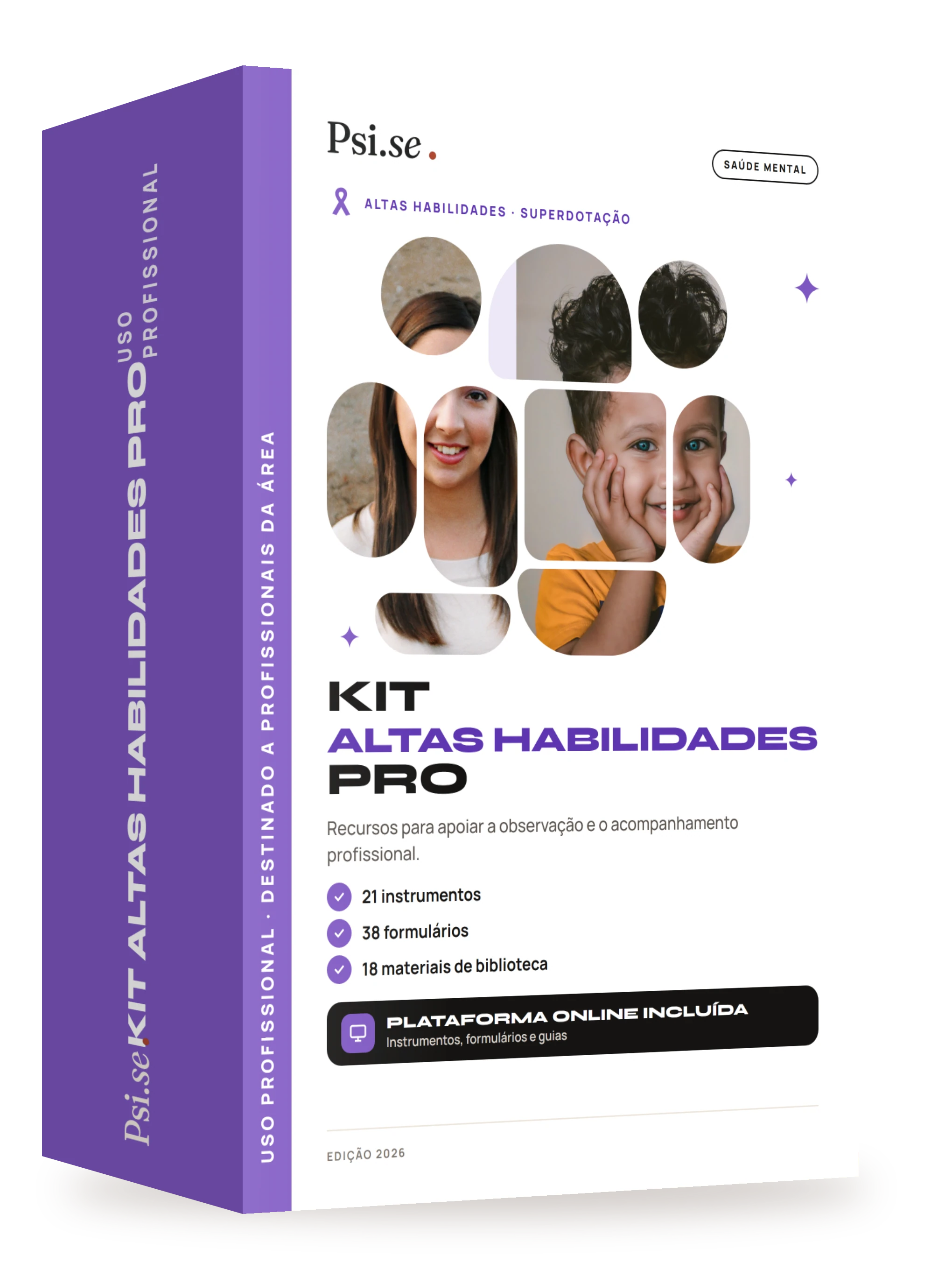 Mockup do Kit Altas Habilidades Pro, com plataforma online